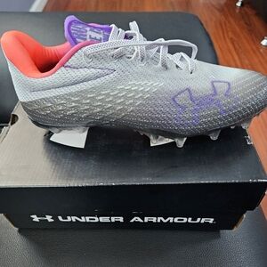 Under Armour Gray and Purple Athletic Shoes with Mesh Design